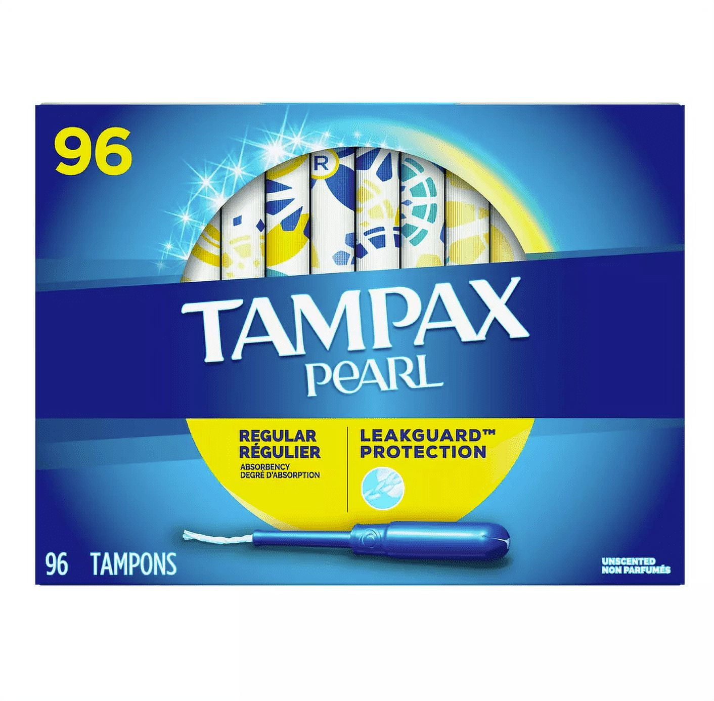 Tampax Pearl Regular Unscented Tampons, 96 ct.