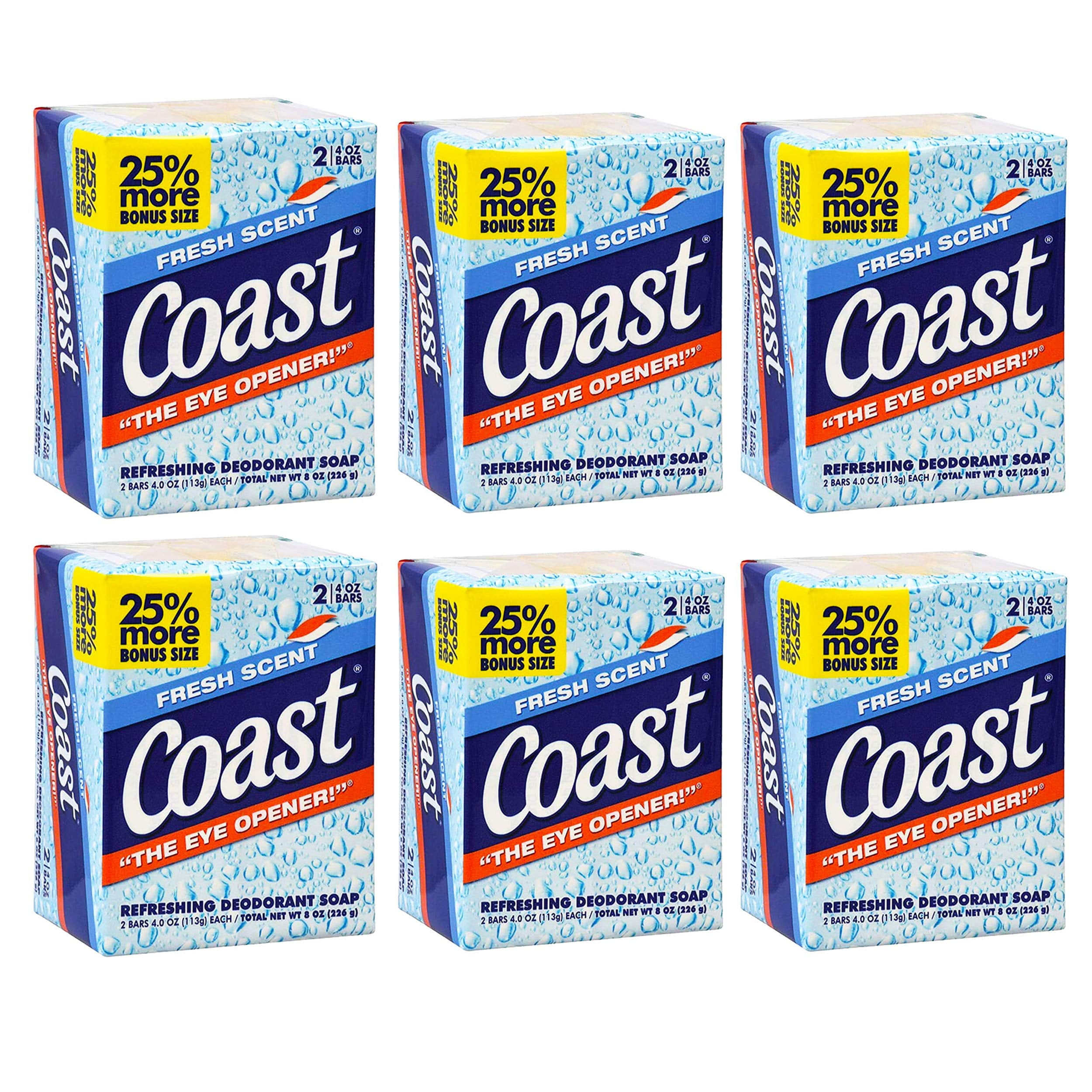 Lot of 12 Bars COAST Bath Soap Fresh Scent Each bar is 4.0 oz C13
