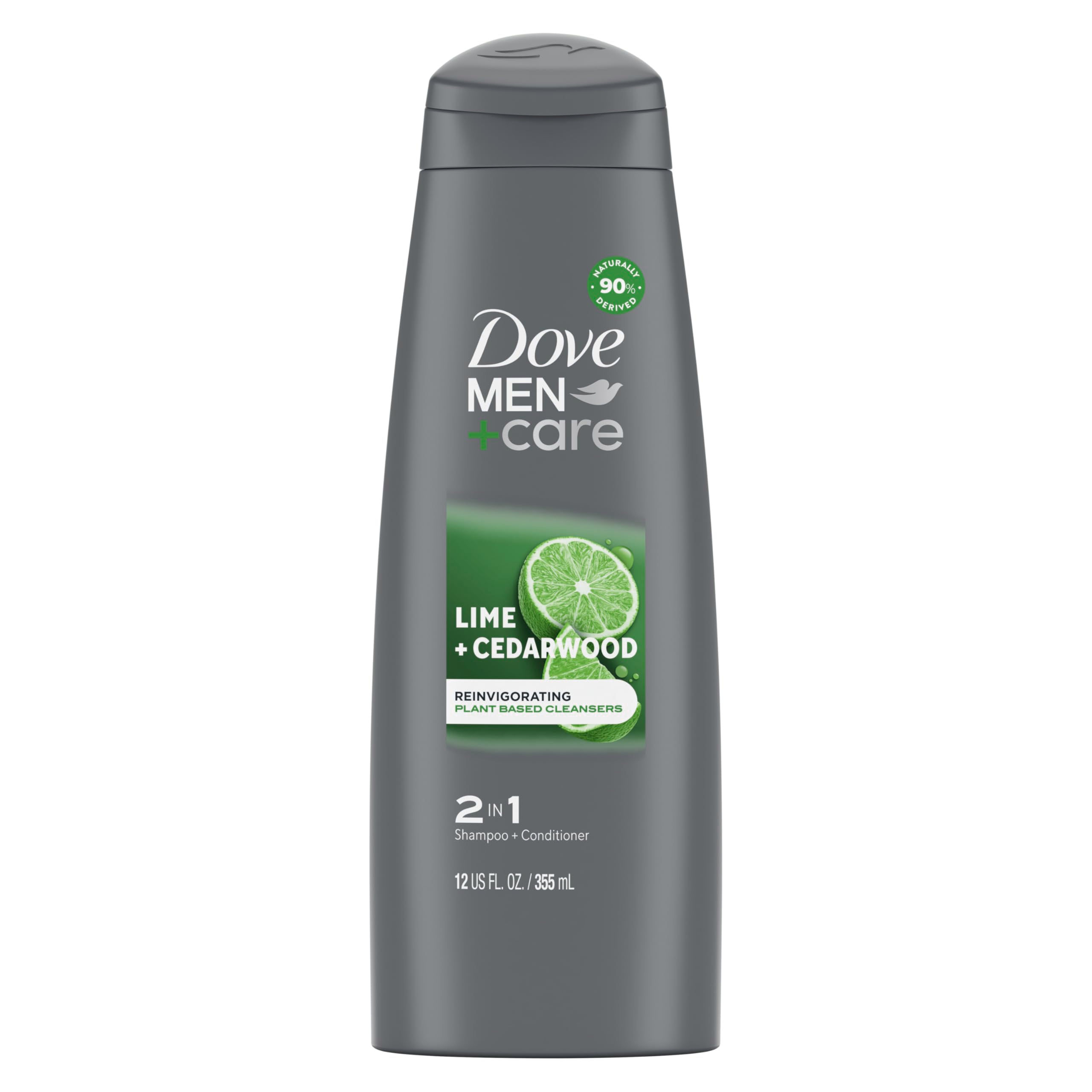DOVE MEN + CARE 2 in 1 Shampoo and Conditioner Lime + Cedarwood For Healthy-L...