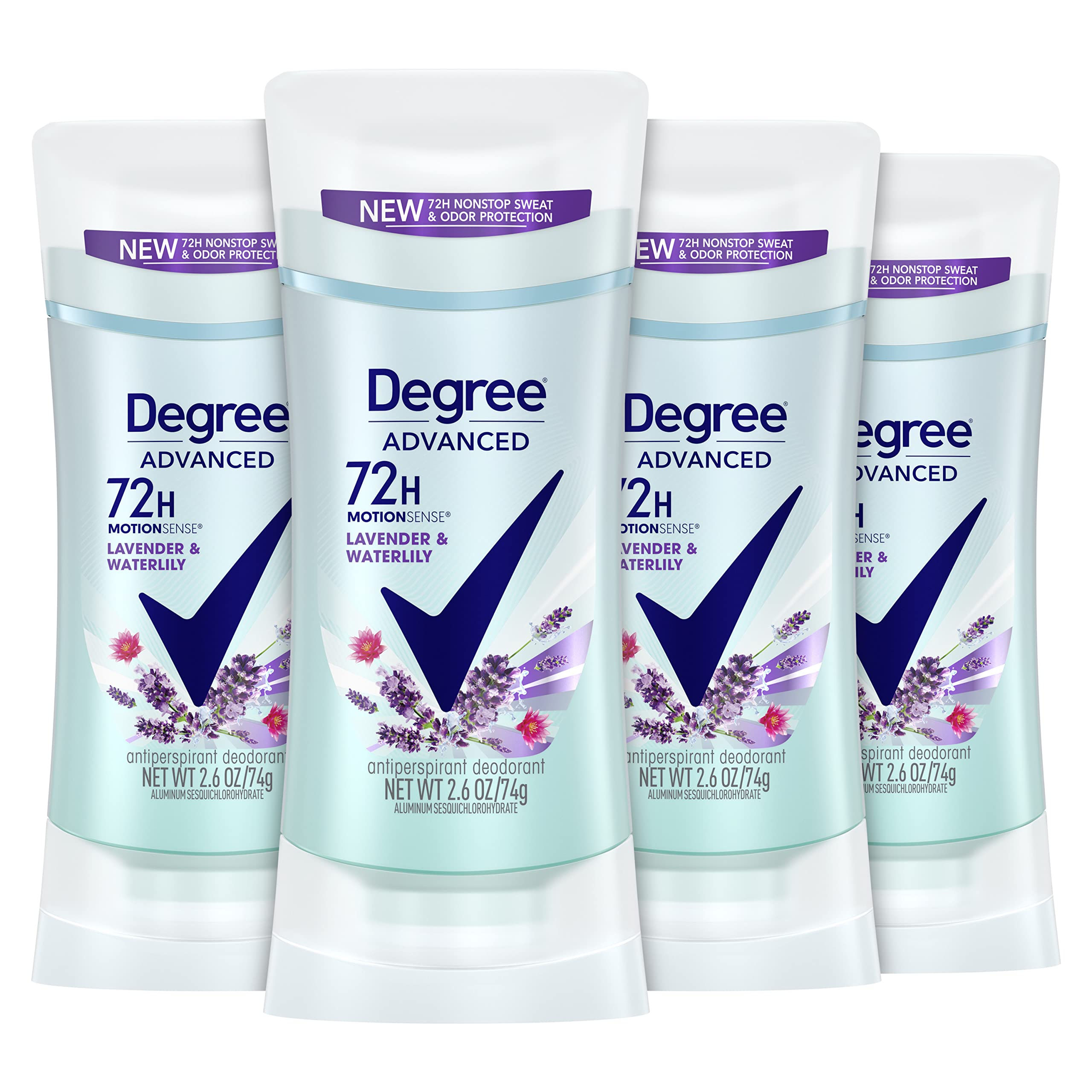 Degree Antiperspirant Deodorant 72-Hour Sweat and Odor Protection Lavender an...