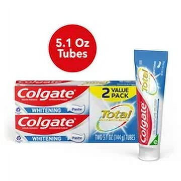 Colgate Total Teeth Whitening Toothpaste, Mint Toothpaste, (Pack of 10)