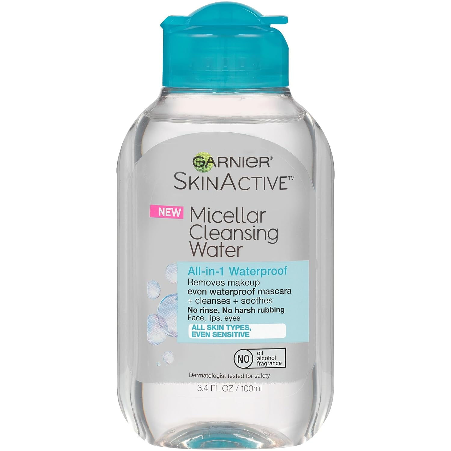 Garnier SkinActive Micellar Cleansing Water, For Waterproof Makeup, 3.4 Fl Oz