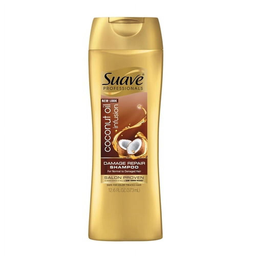 Suave Professionals Coconut Oil Infusion, Damage Repair Hair Shampoo, 12.6 Oz, 3