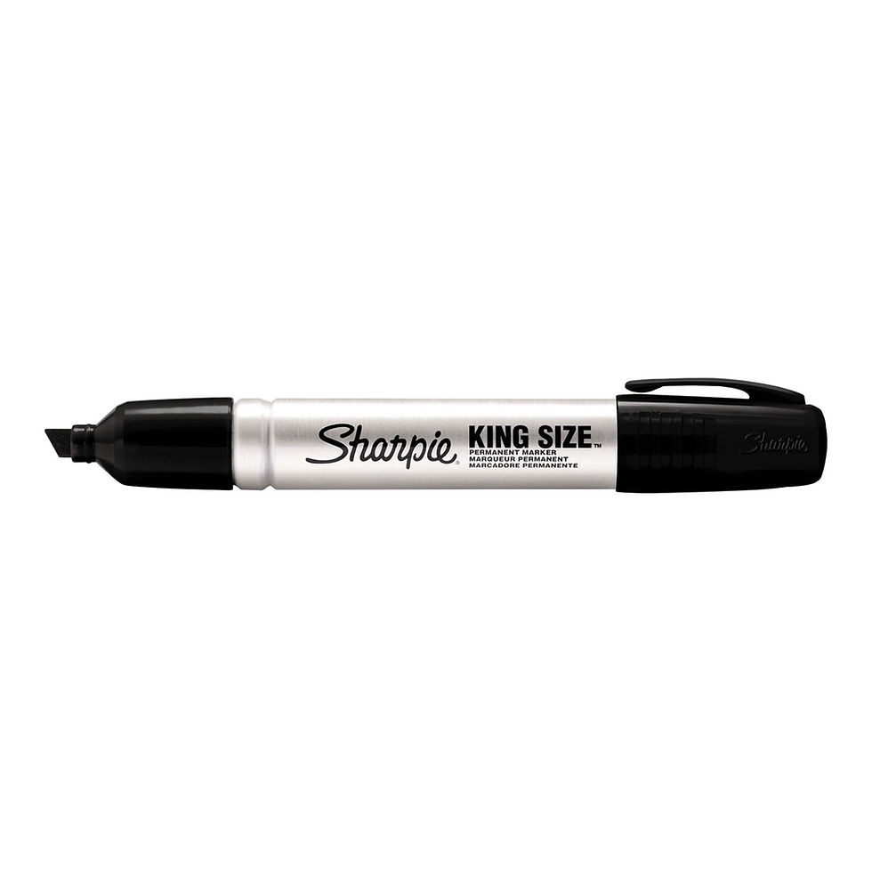 1PC Sharpie King Size Permanent Marker, Broad Chisel Tip, Black, Dozen