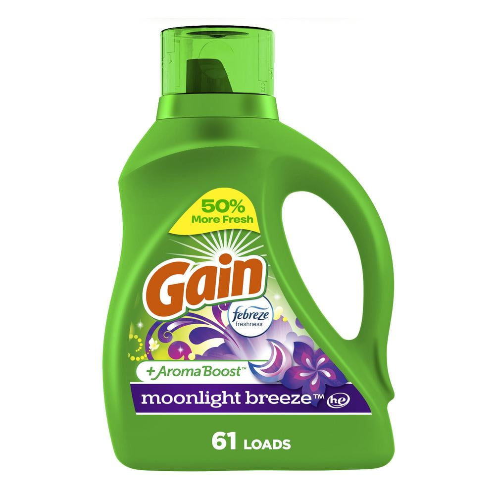 2X - Gain + Aroma Boost HE Liquid Laundry Detergent, 61 Loads - Moonlight Breeze