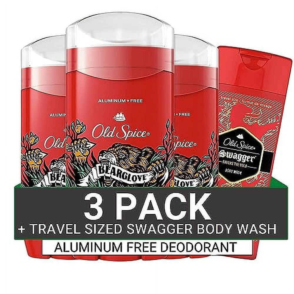 Old Spice Aluminum Free Deodorant for Men, Bearglove Scent, 48 Hr. Protection, 3