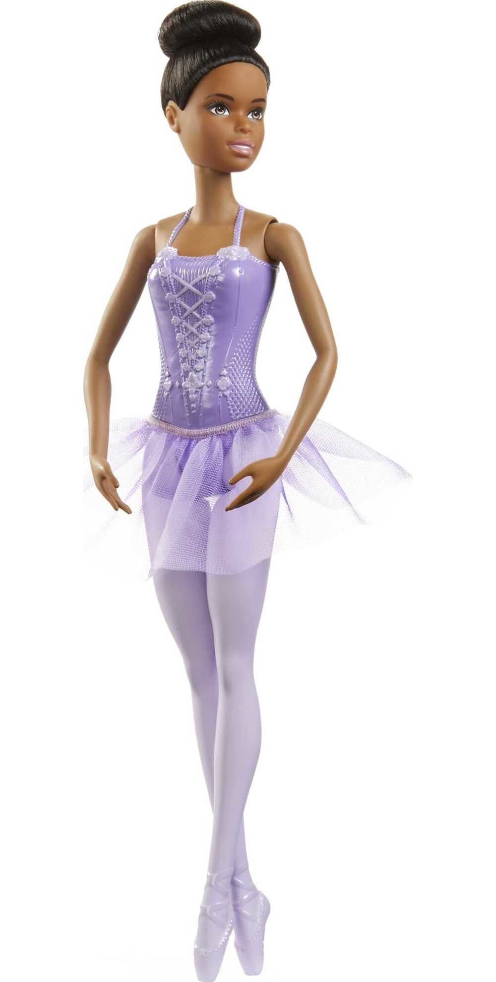 Barbie Ballerina Doll in Purple Tutu with Black Hair, Brown Eyes, Ballet Arms &