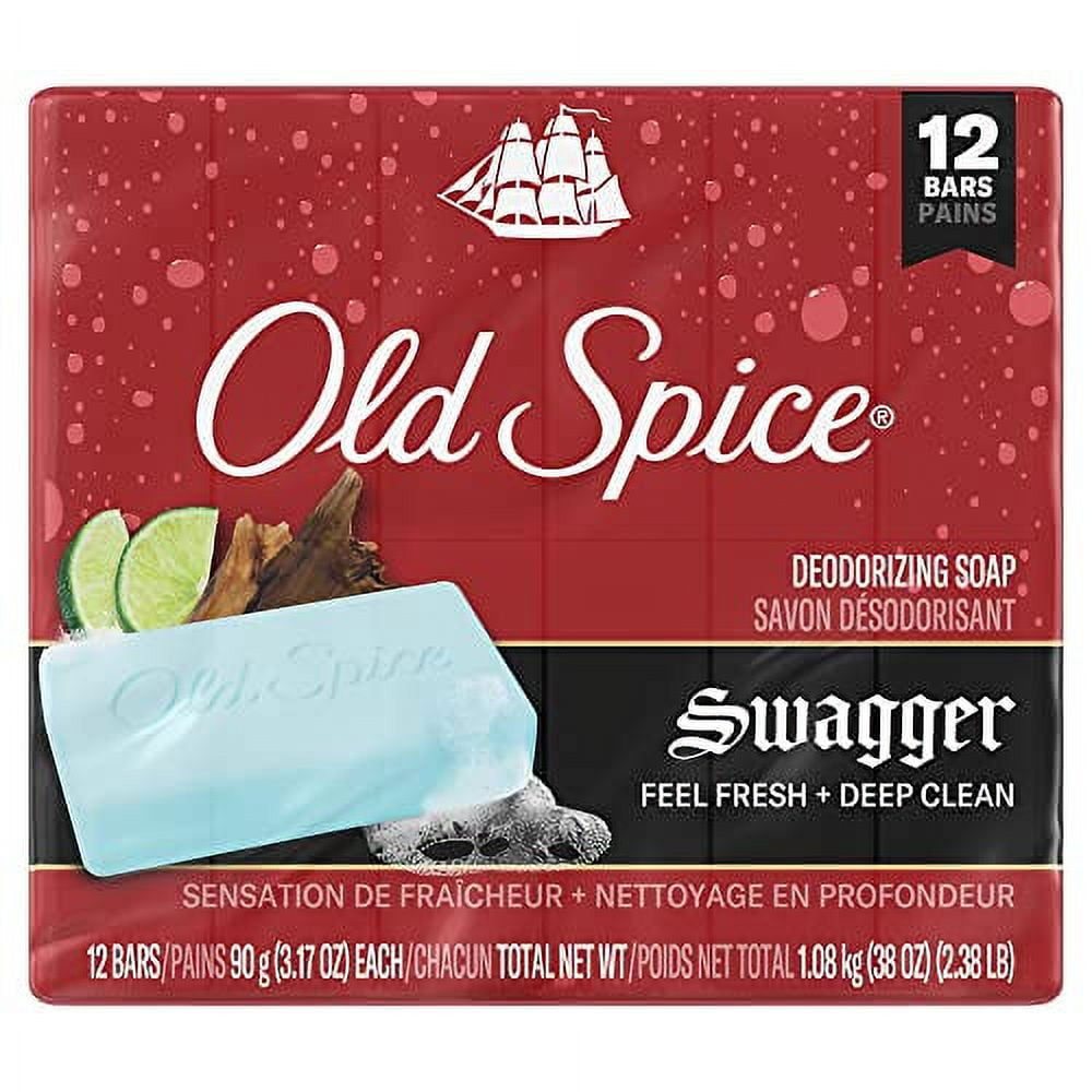 Old Spice Men's Bar .. Soap Swagger, 3.17oz (12 .. Bars Total)