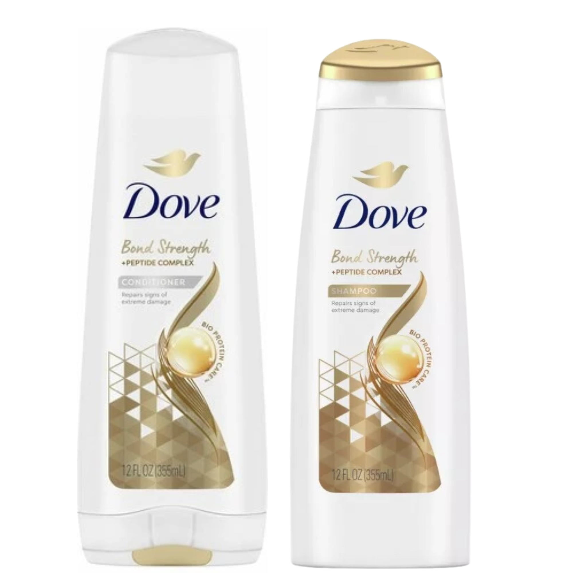 Set of Dove Bond Strength+ Peptide Complex Shampoo & Conditioner for Damaged