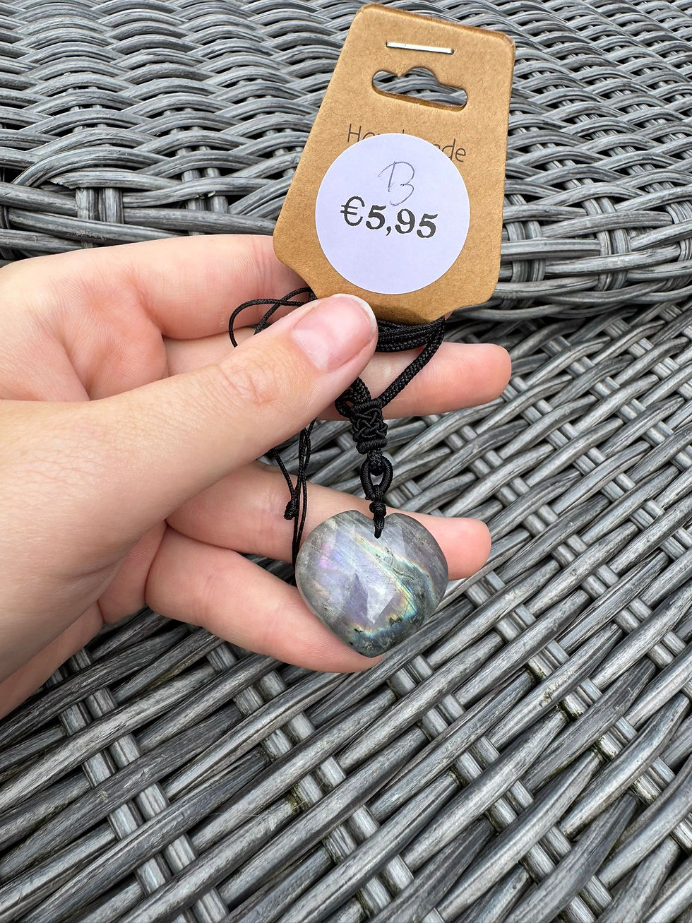 Thumbnail: Rainbow Flash Labradorite Heart Necklace | Labradorite Crystal Heart Pendant