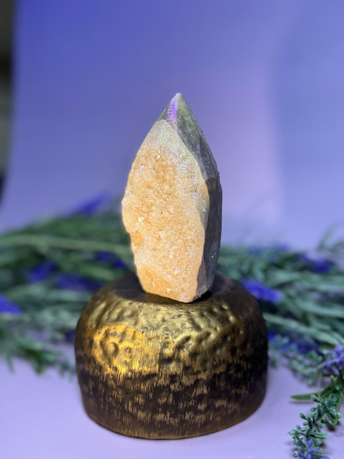 Aura Sphalerite Crystal Point – Druzy Tower – Decorative Crystal