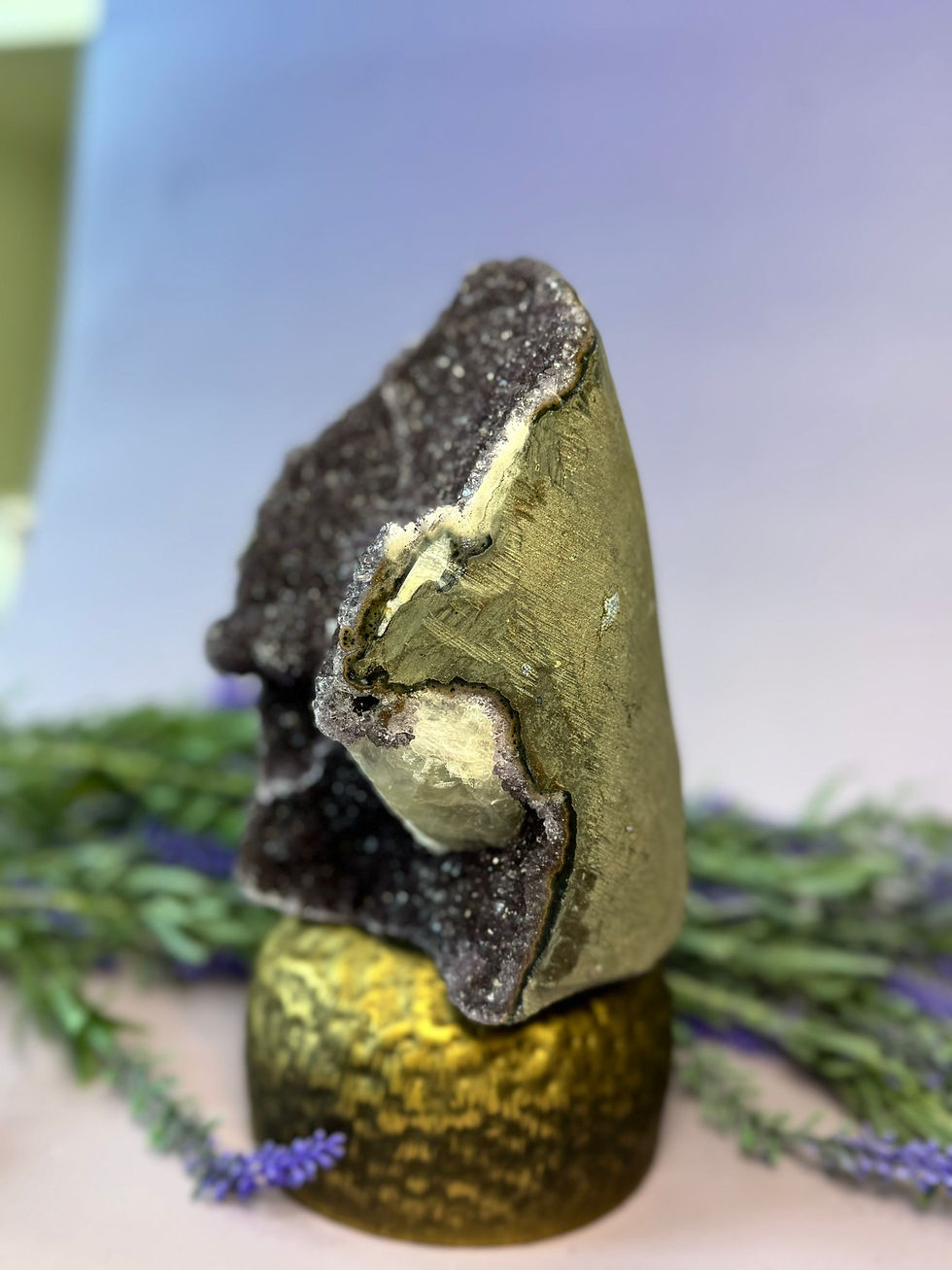 Thumbnail: Large Purple Amethyst Druzy Statement Piece with Calcite- 2 kilo