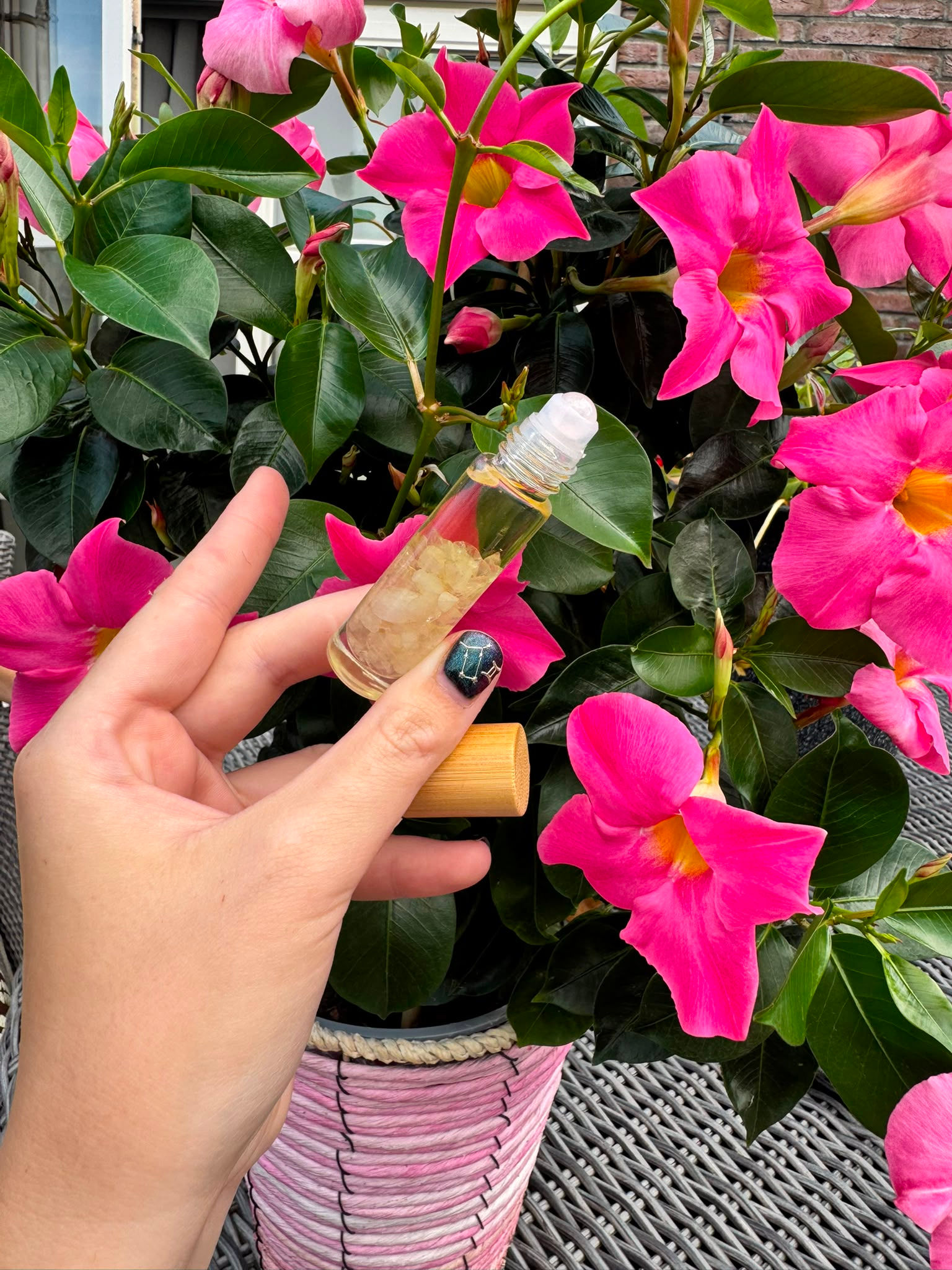 Rose Quartz Body Oil | Nourishing Crystal Body Oil with Rose Quartz Sphere, Jojo