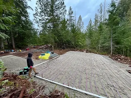 Excavation work for new septic system in powell river