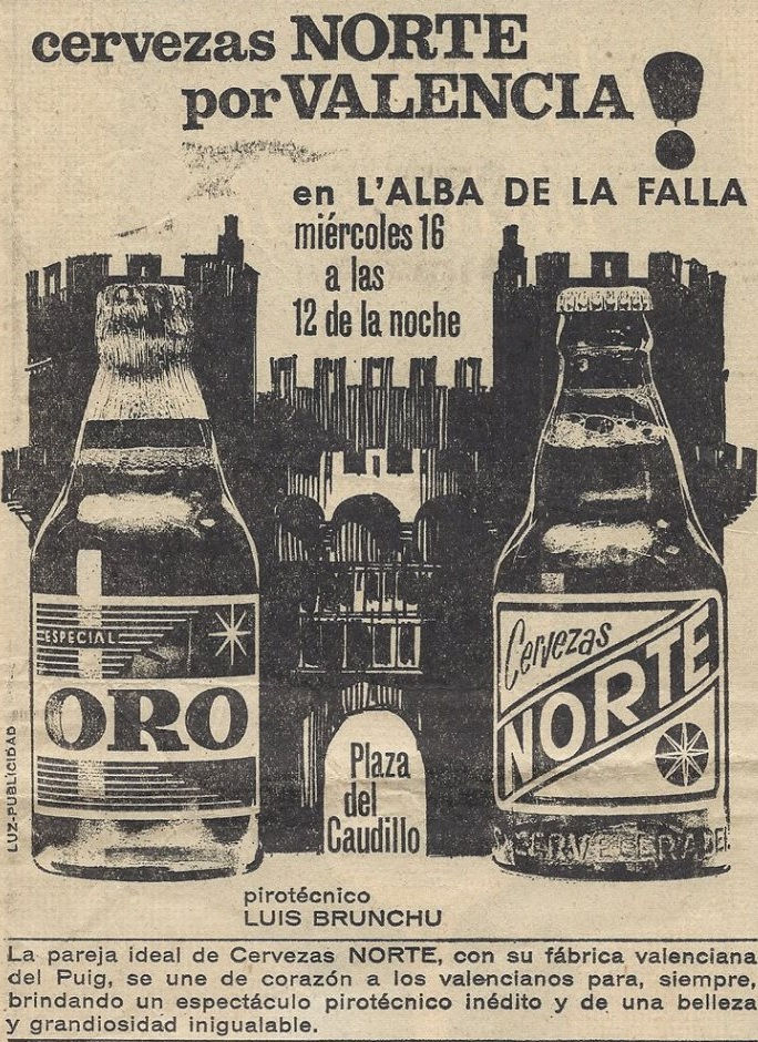 cartel oro bilbao cerveza en fallas de valencia