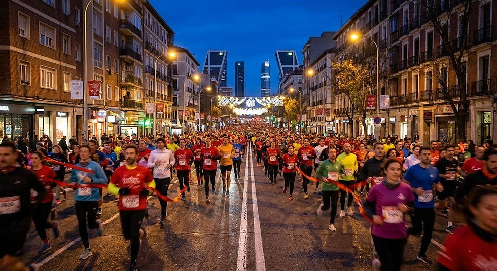 Recreación artística de la carrera san silvestre vallecana de madrid