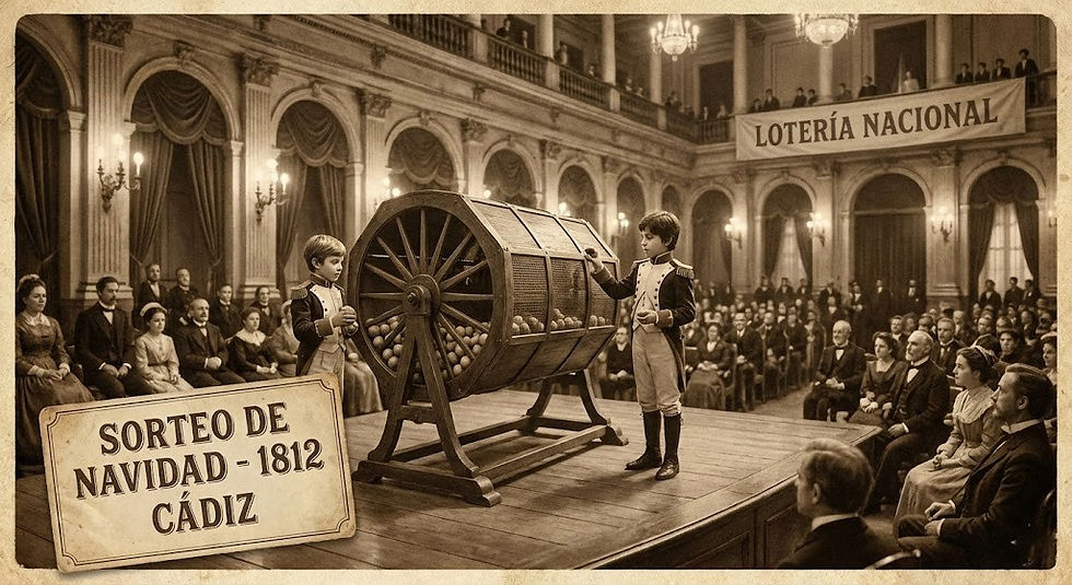 Recreación del sorteo de Navidad 1812 en Cádiz