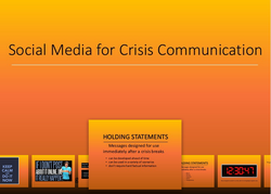 Social Media for Crisis Communicatio