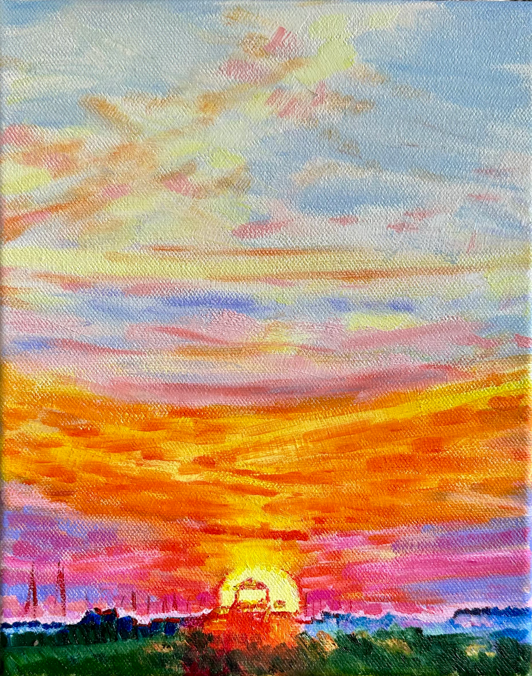 Sunset Morston from Coastal Path - 8 x 9.5 inches