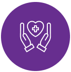 Hands and heart icon