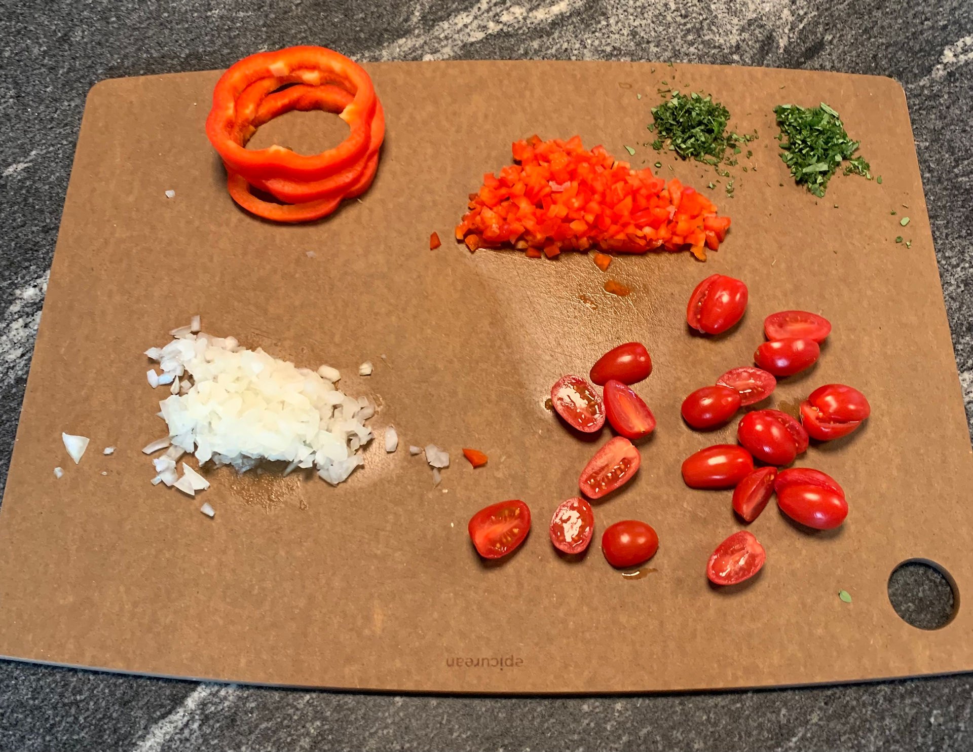 Preparing quiche Ingredients