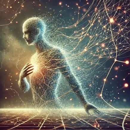 DALL·E 2025-02-21 18.04.49 - A surreal illustration of a human figure made of interconnect