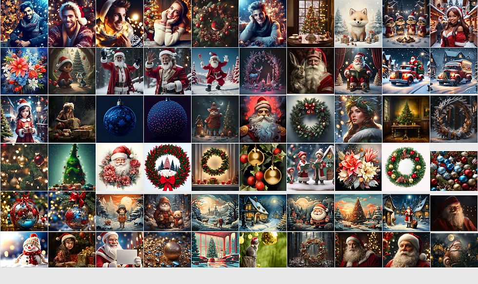 Thumbnail: Christmas designs with elves, gifts, trees, animals, and winter decorations.