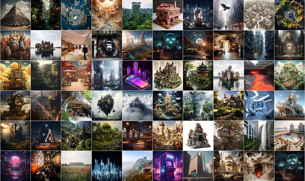 Thumbnail: Imaginative structures like treehouses, sci-fi cities, fantasy castles, and ancient ruins