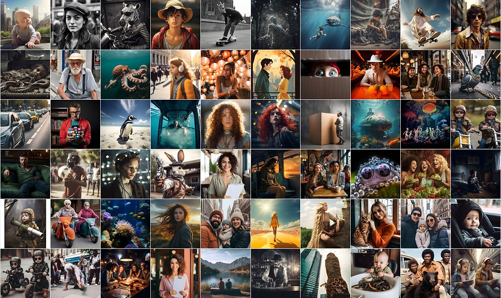 Thumbnail: Vivid AI scenes of fitness, sci-fi adventures, urban life, families, and fantasy worlds
