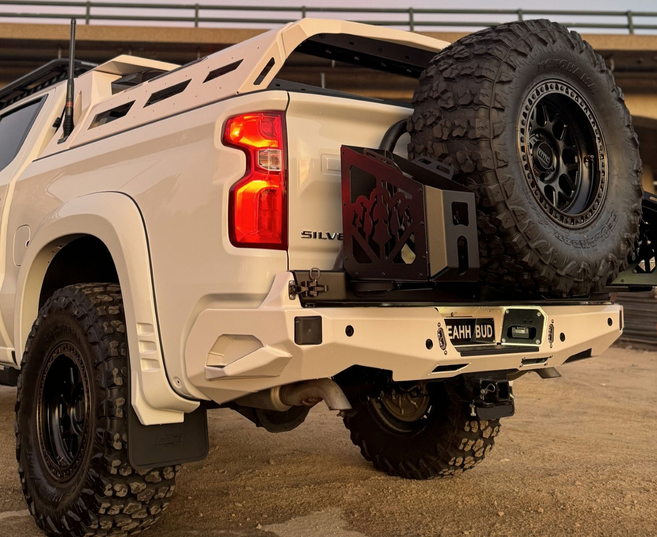Silverado ZR2 Kingz Rear Bar Spare Wheel/ Jerry Can Carrier