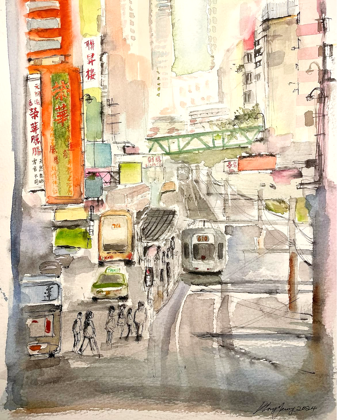 元朗大馬路 Castle Peak Road - Yuen Long ,Hong Kong Print