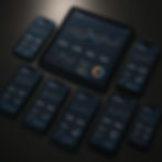 Android phones and tablets displaying test results.
