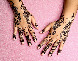 henna temporary tattoo on hands