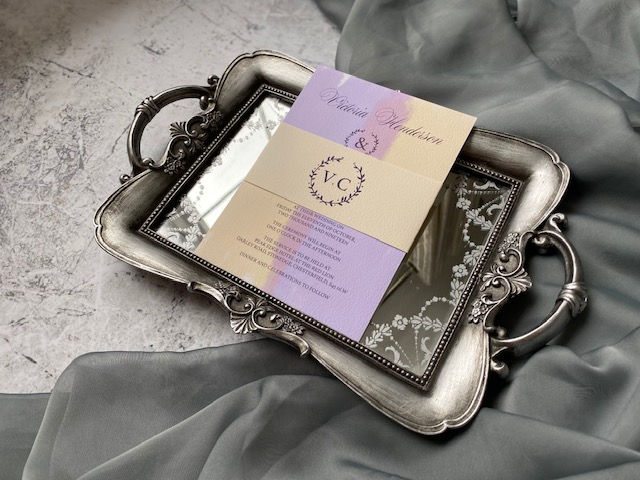 Thumbnail: Painted effect wedding invitation