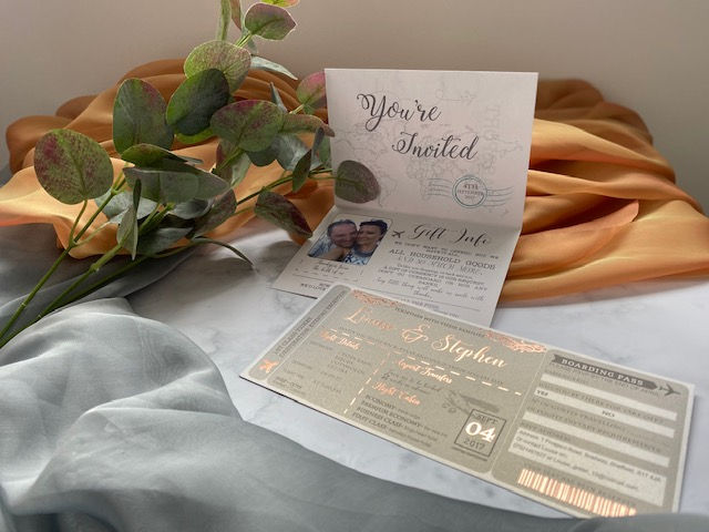 Thumbnail: Rose Gold and Grey Ticket and Passport