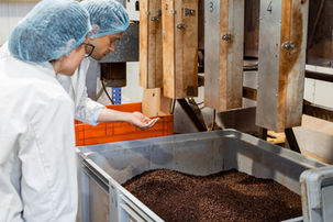 Winnower de cacao,  machine pour décortiquer les fèves après torréfaction.