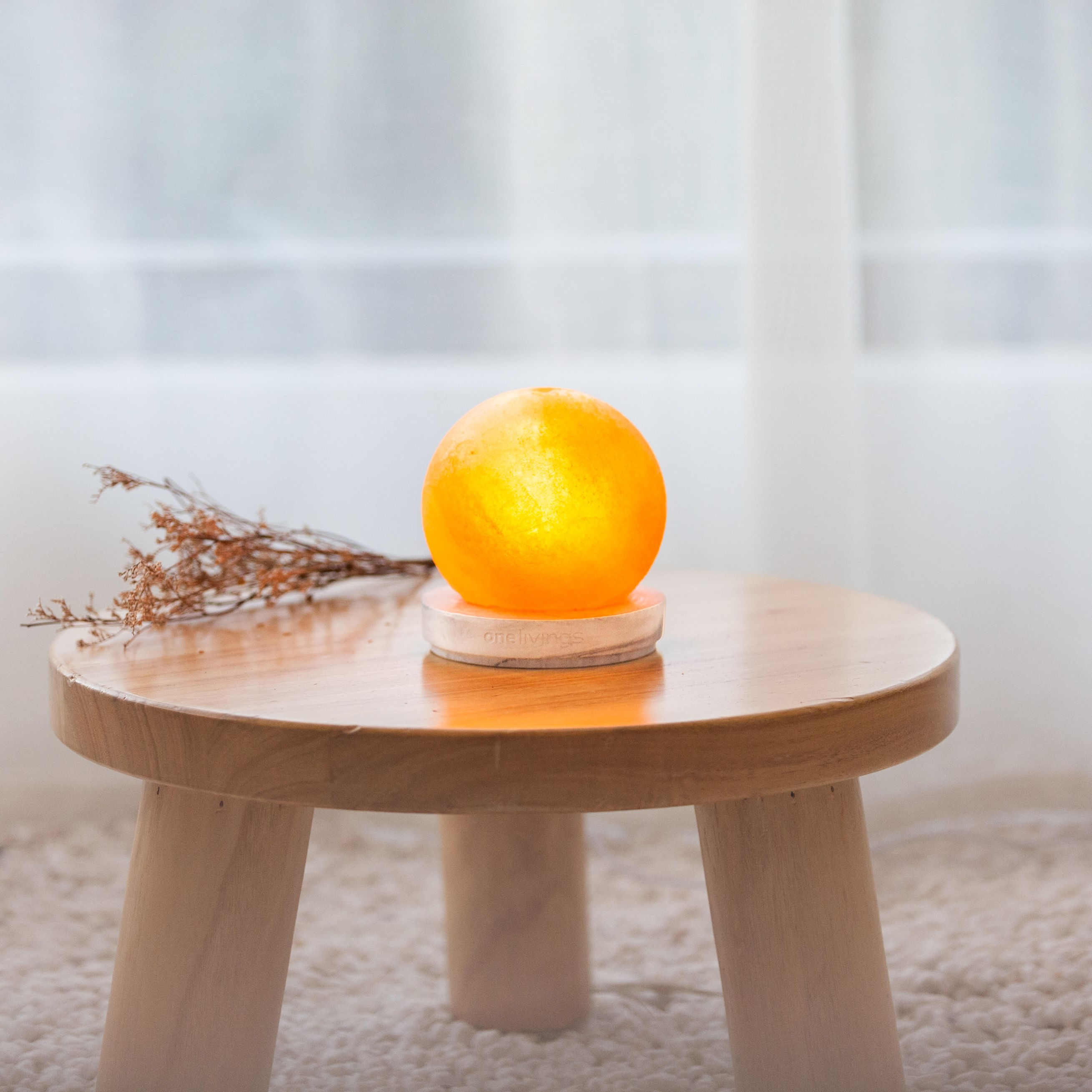 ONELIVINGS LOFT白色大理石紋工業風水泥鹽燈 - SPHERE (10cm)(LED款)