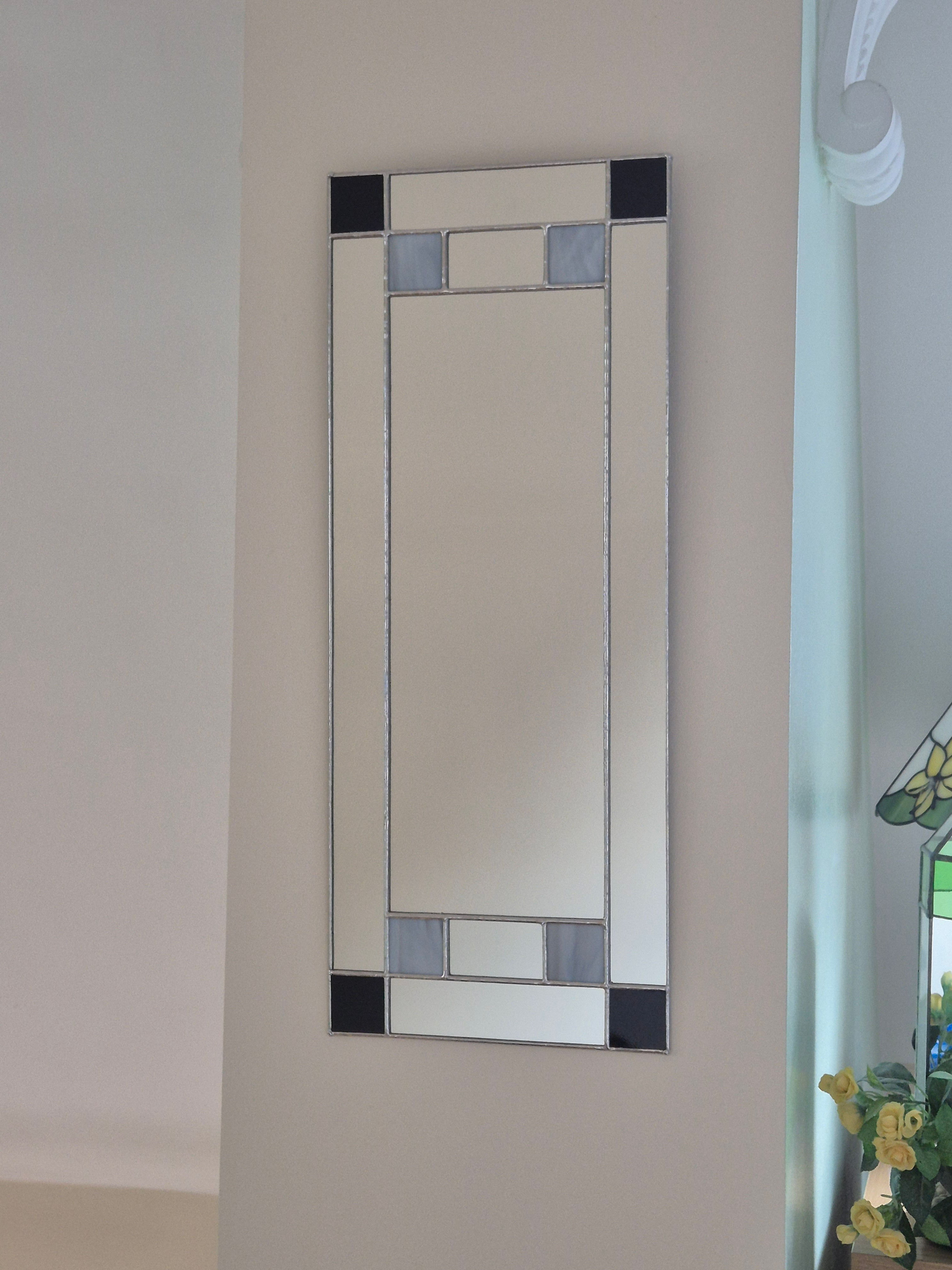 Small Art Deco Stained Glass Mirror