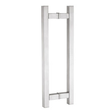 Modern rectangular stainless steel pull handle for glass and wooden main doors by wooden door hardware manufacturer in Ahmedabad.