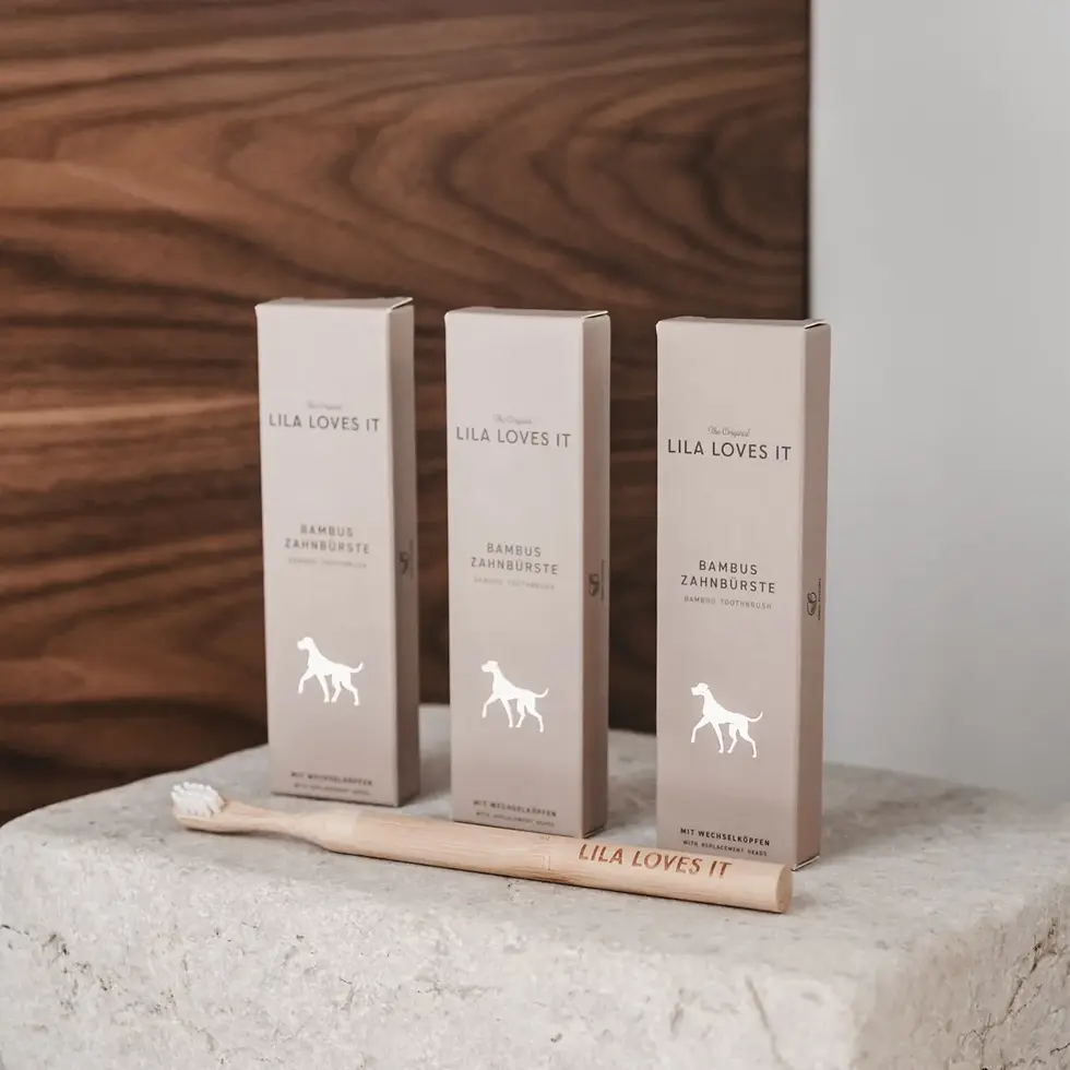 Miniatura: LILA LOVES IT Spazzolino da denti per cani in bambù