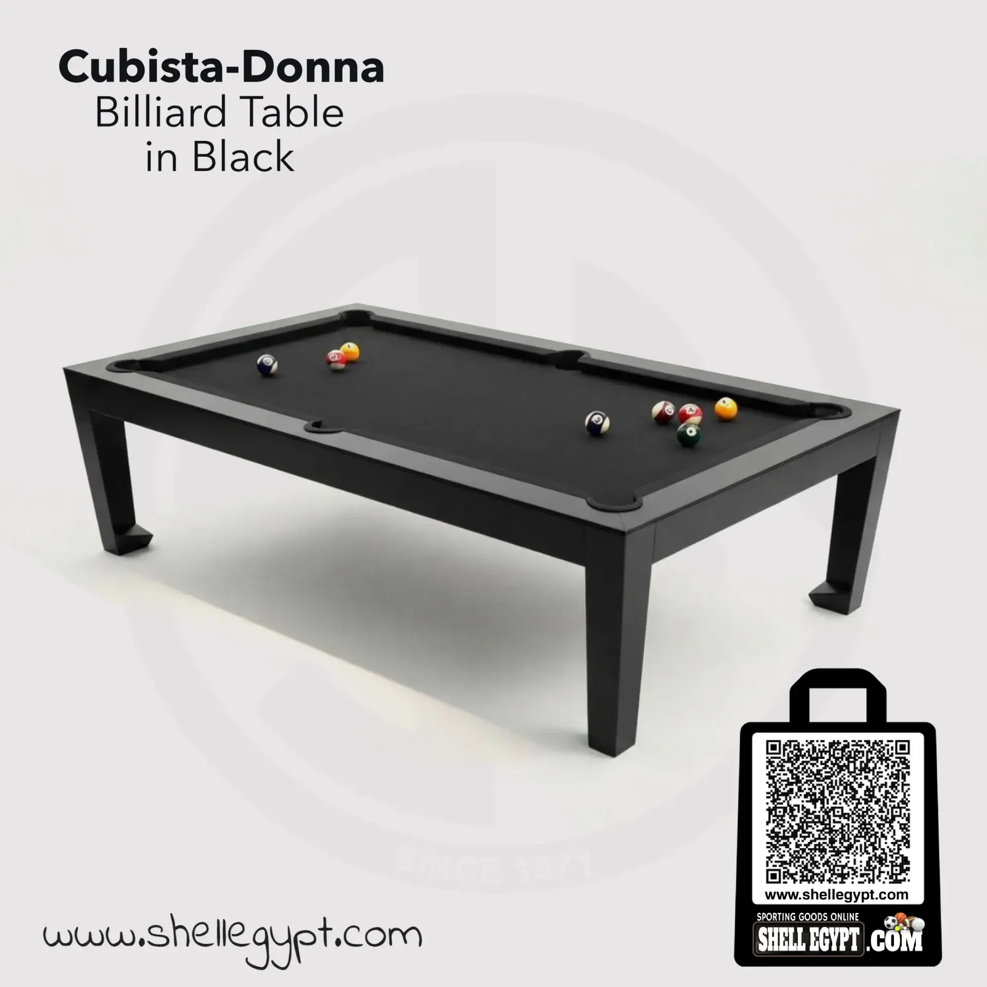 Cubista-Donna 7ft Black Billiard / Pool Table