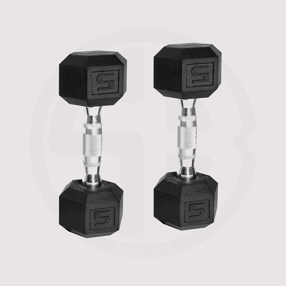 الصورة المصغرة: الدمبل المطاطي السداسي (زوج) أوزان مجموعة الدمبل الصلبة