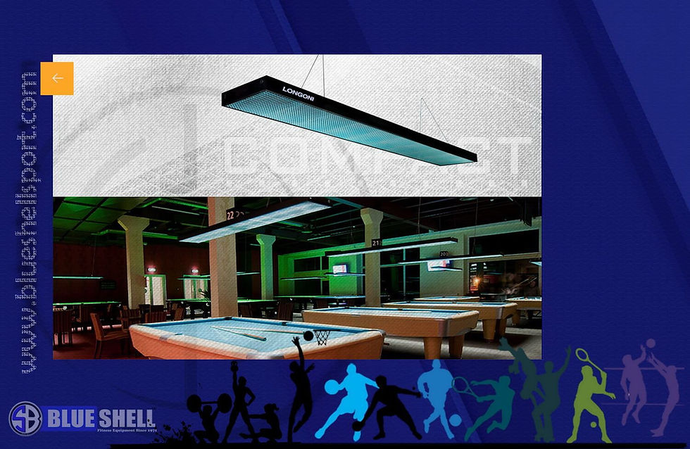 Ultra-bright fluorescent pool table light, Made in Italy