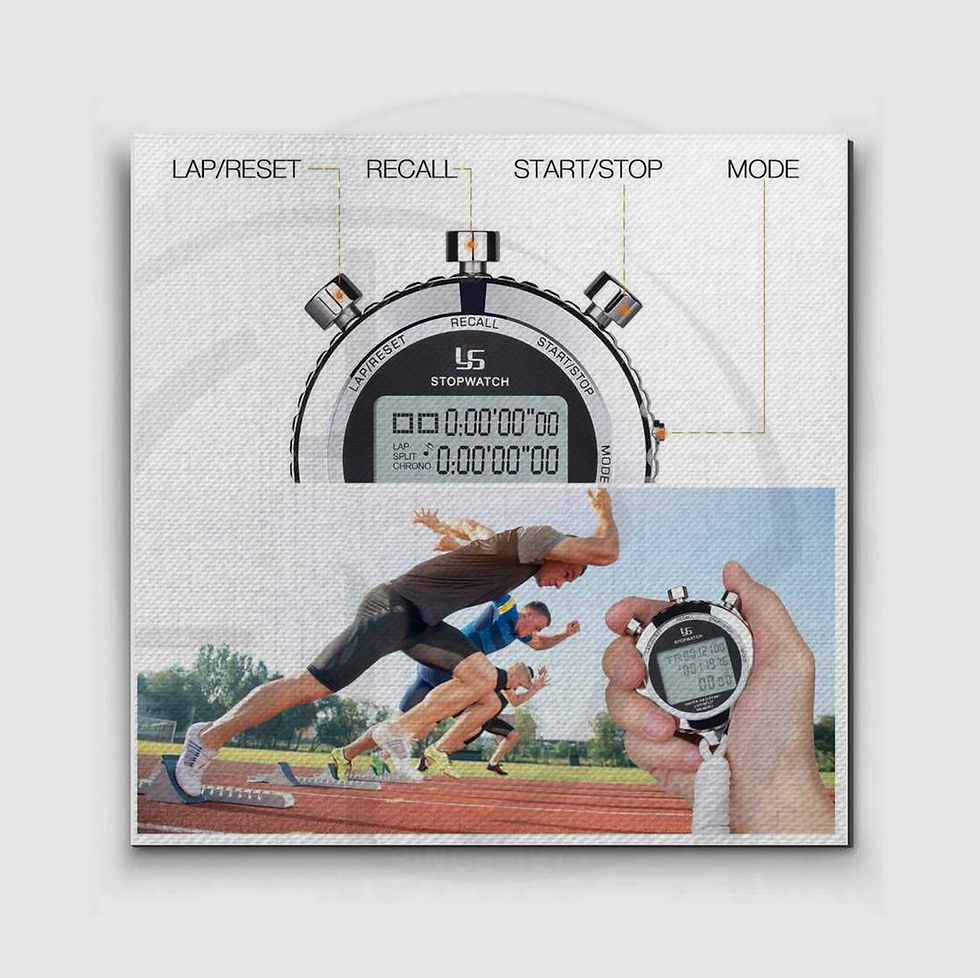 الصورة المصغرة: ساعة توقيت رياضية رقمية ، SPLIT / RESET ، MODE و START / STOP