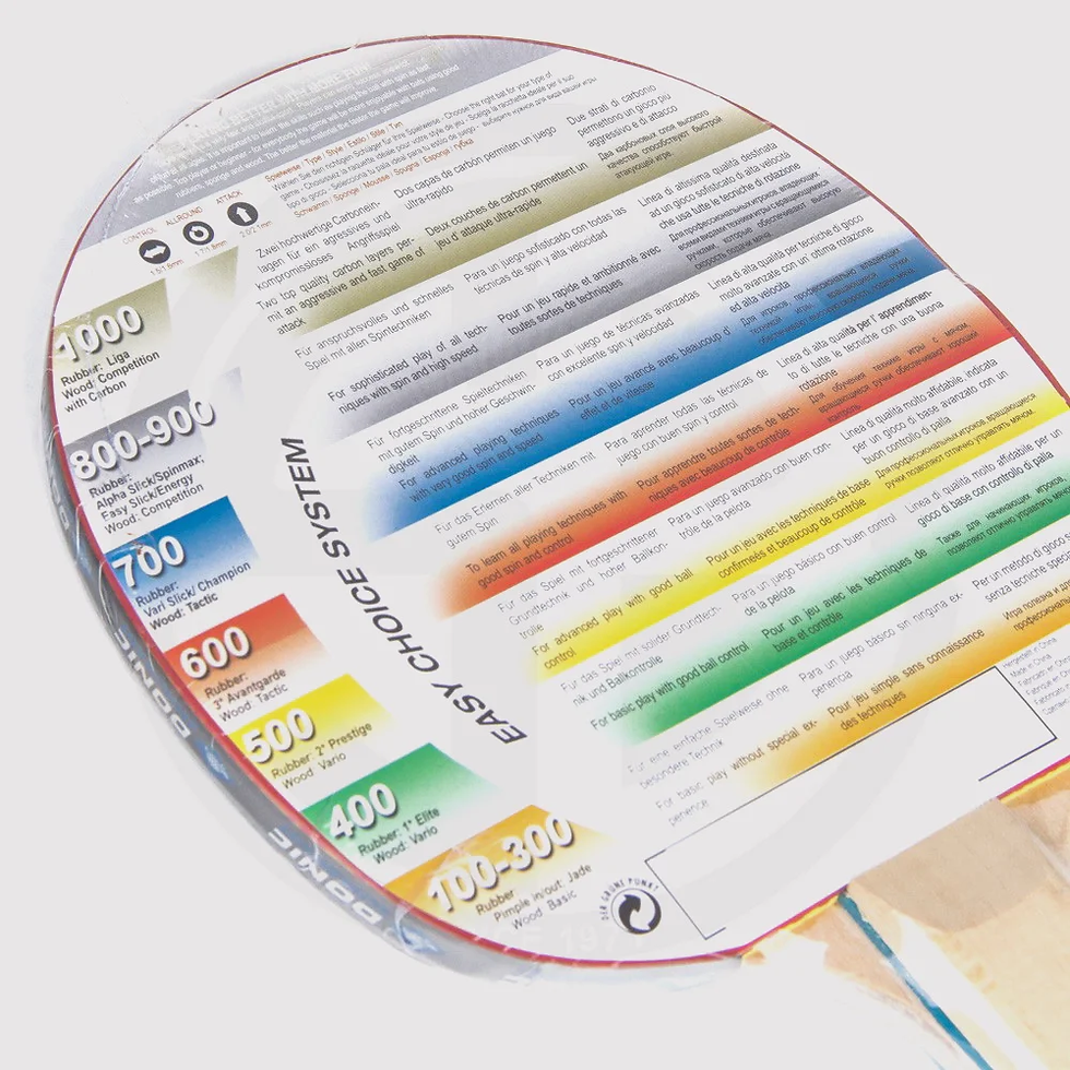 Thumbnail: Donic Sensation level 700 table tennis raquet, Instructions