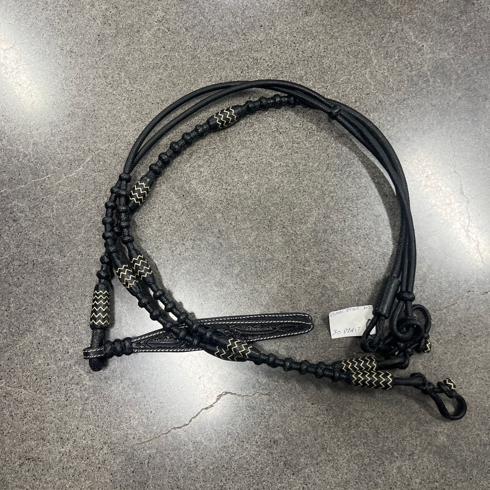 Black & natural romal reins