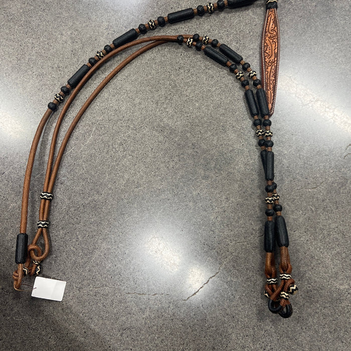 Tricolor romal reins, 104″