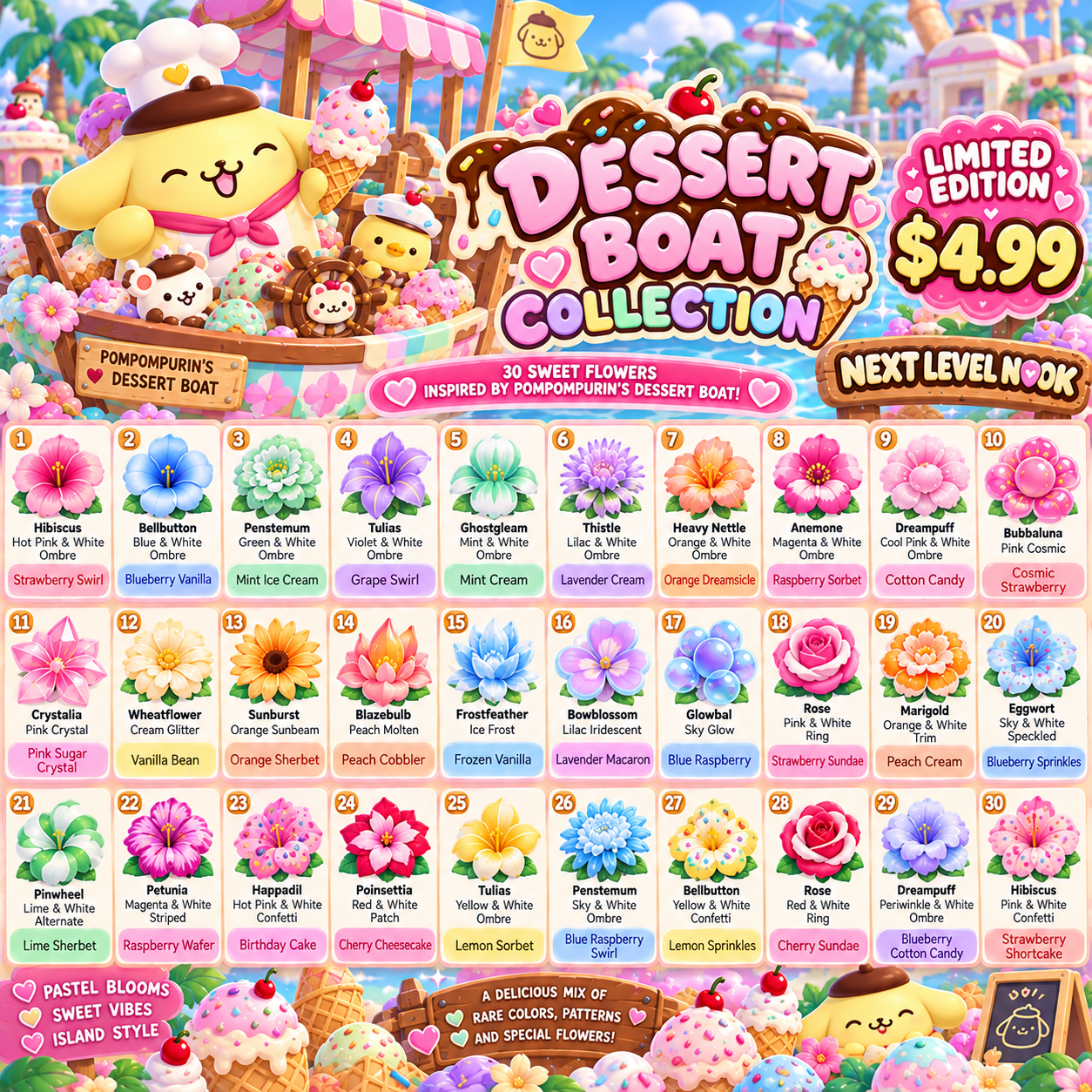 Dessert Boat Flower Collection