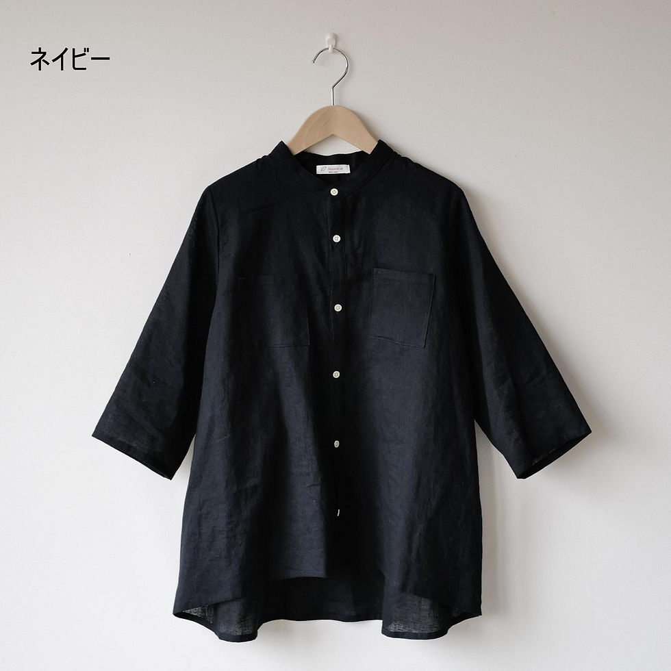 サムネイル： リネンコットンのAラインブラウス