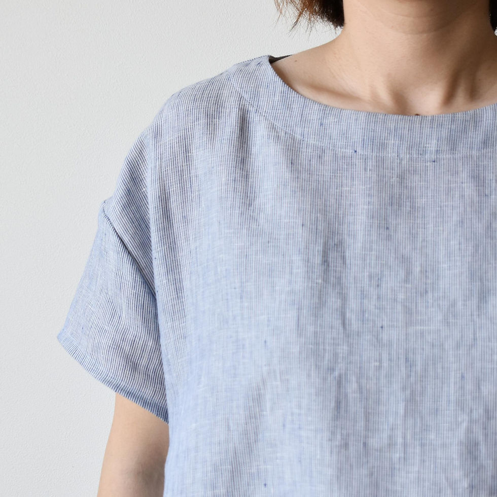 サムネイル： Season off：リネンヘアラインフレンチスリーブワンピース
